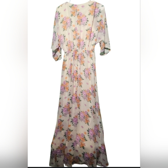 Entro EUC Size Small Floral V-Neck Dress 19 PTP - Picture 4 of 5